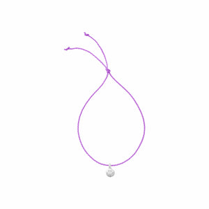 Silver Smiley Face Cord Bracelet