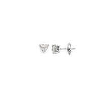 LUCIA White Gold Diamond Heart Claw Stud Earrings