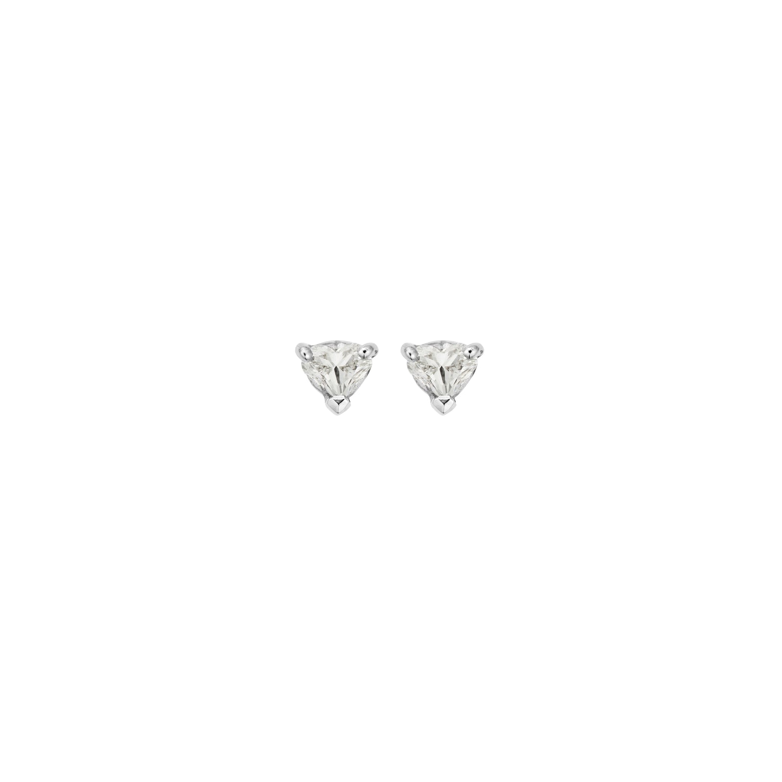 LUCIA White Gold Diamond Heart Claw Stud Earrings