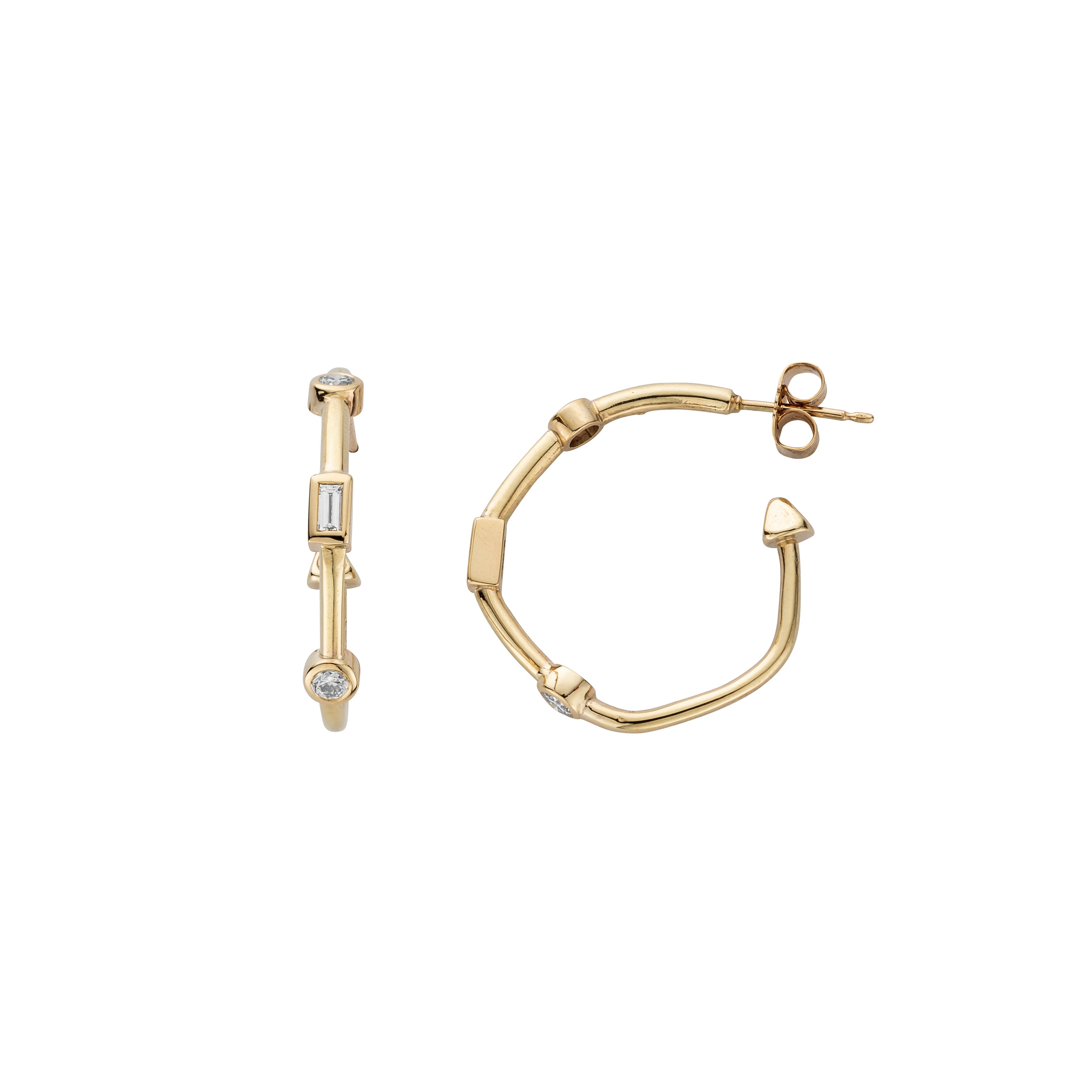 Gold Diamond Luxury Maxi Cupid Hoop Earrings
