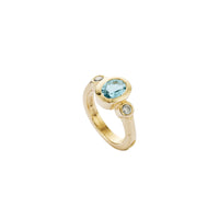 MARENA Gold Aquamarine & Diamond Ring
