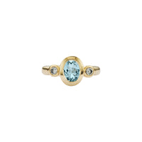 MARENA Gold Aquamarine & Diamond Ring