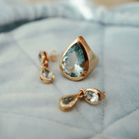 MARIAH Gold Zimbaqua Aquamarine Earrings