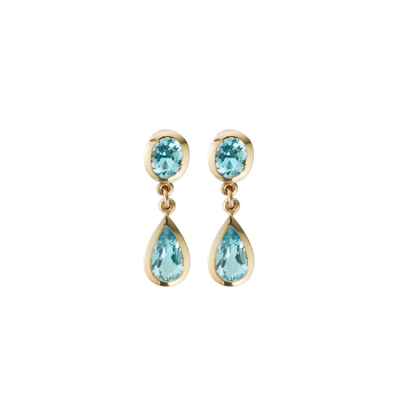 MARIAH Gold Zimbaqua Aquamarine Earrings