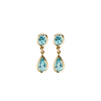 MARIAH Gold Zimbaqua Aquamarine Earrings