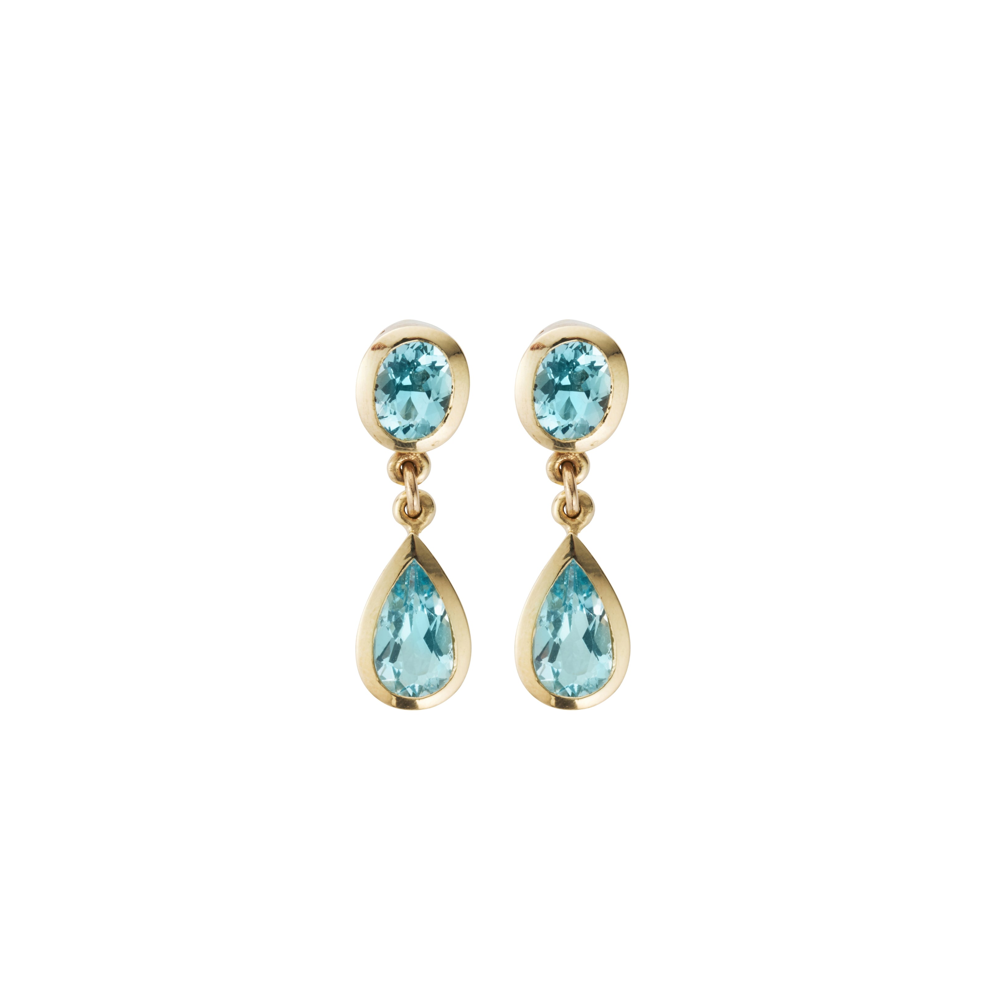 MARIAH Gold Zimbaqua Aquamarine Earrings