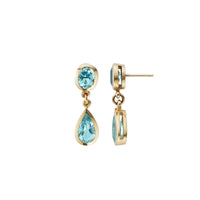 MARIAH Gold Zimbaqua Aquamarine Earrings