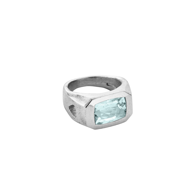 MARIETTA Silver Aquamarine Ring