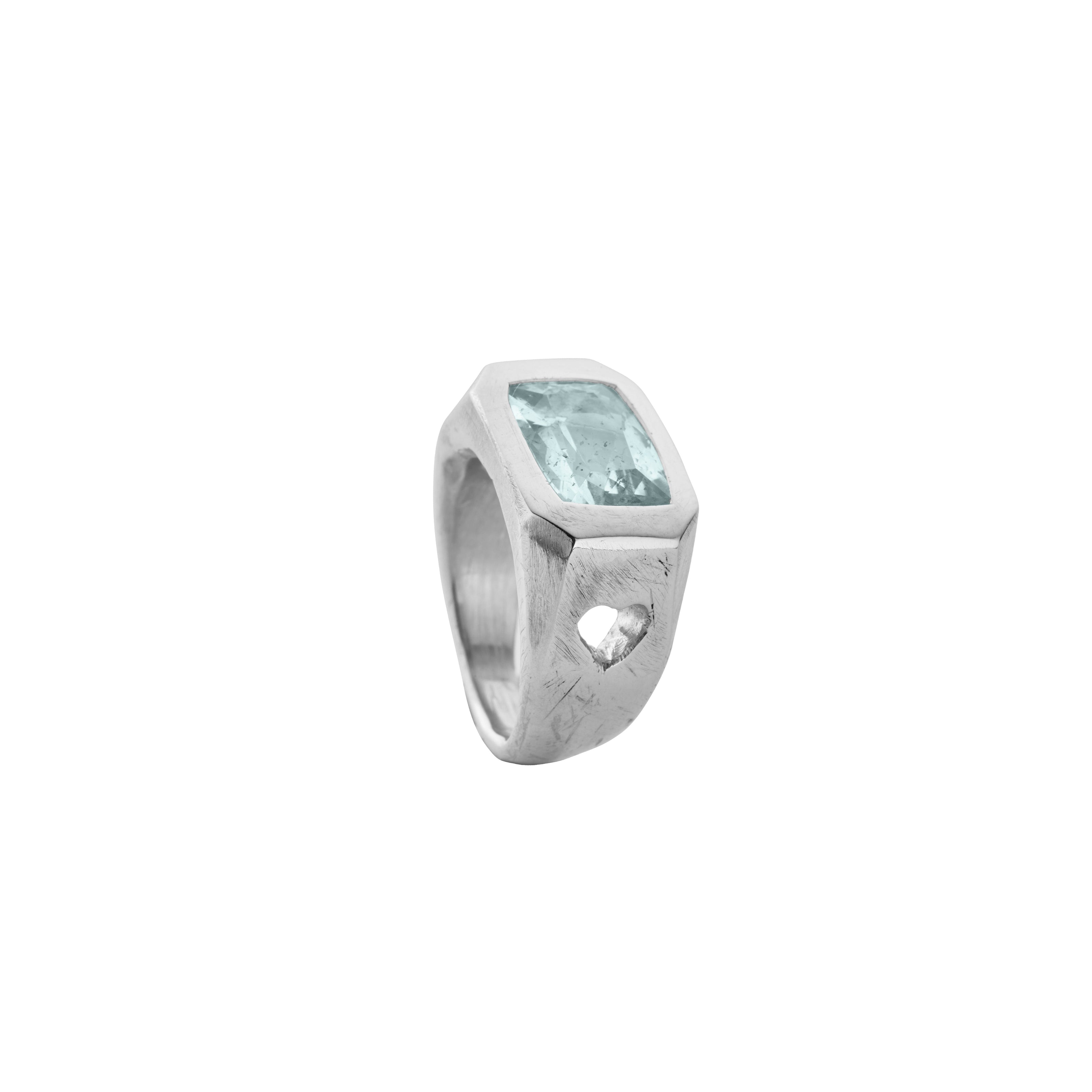 MARIETTA Silver Aquamarine Ring