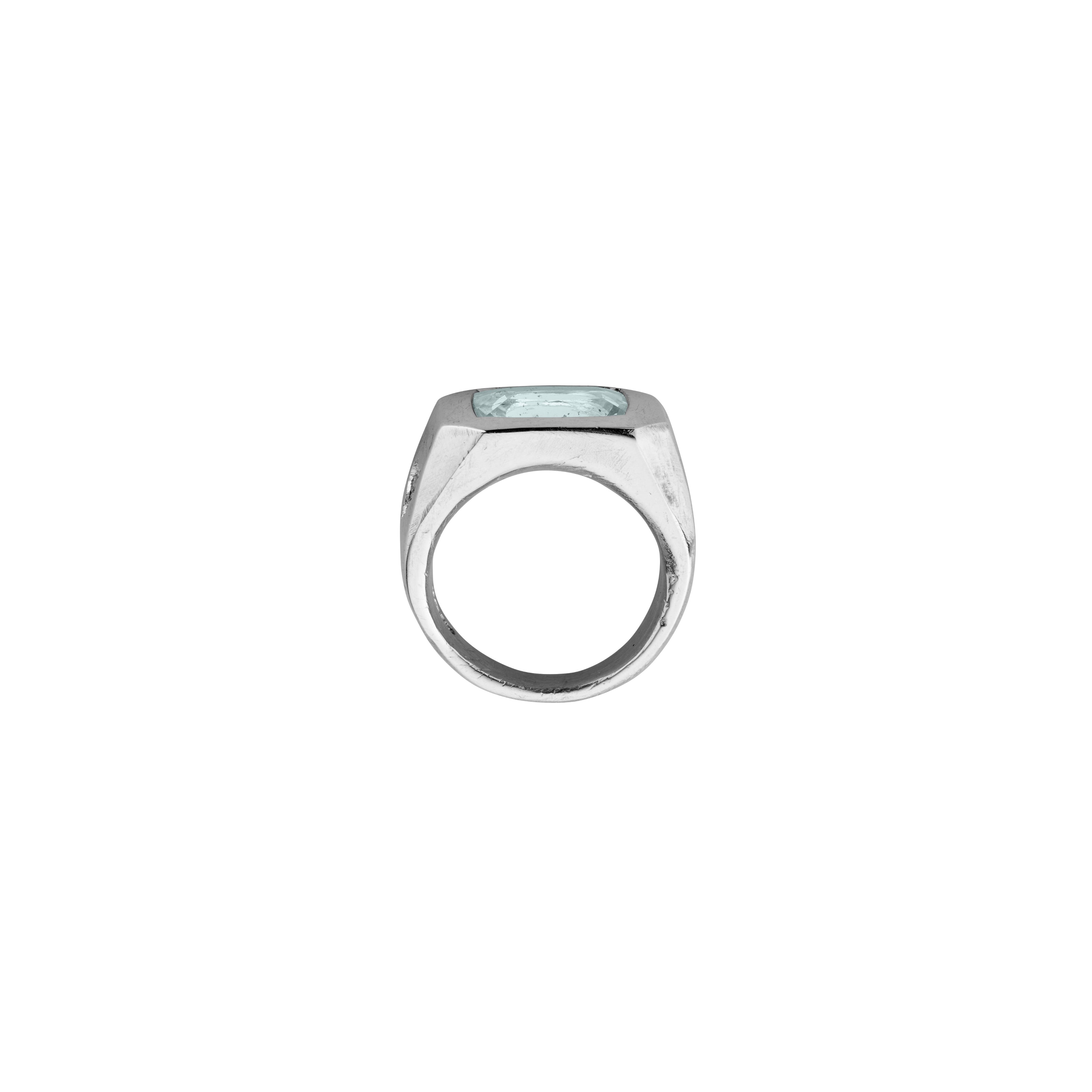 MARIETTA Silver Aquamarine Ring