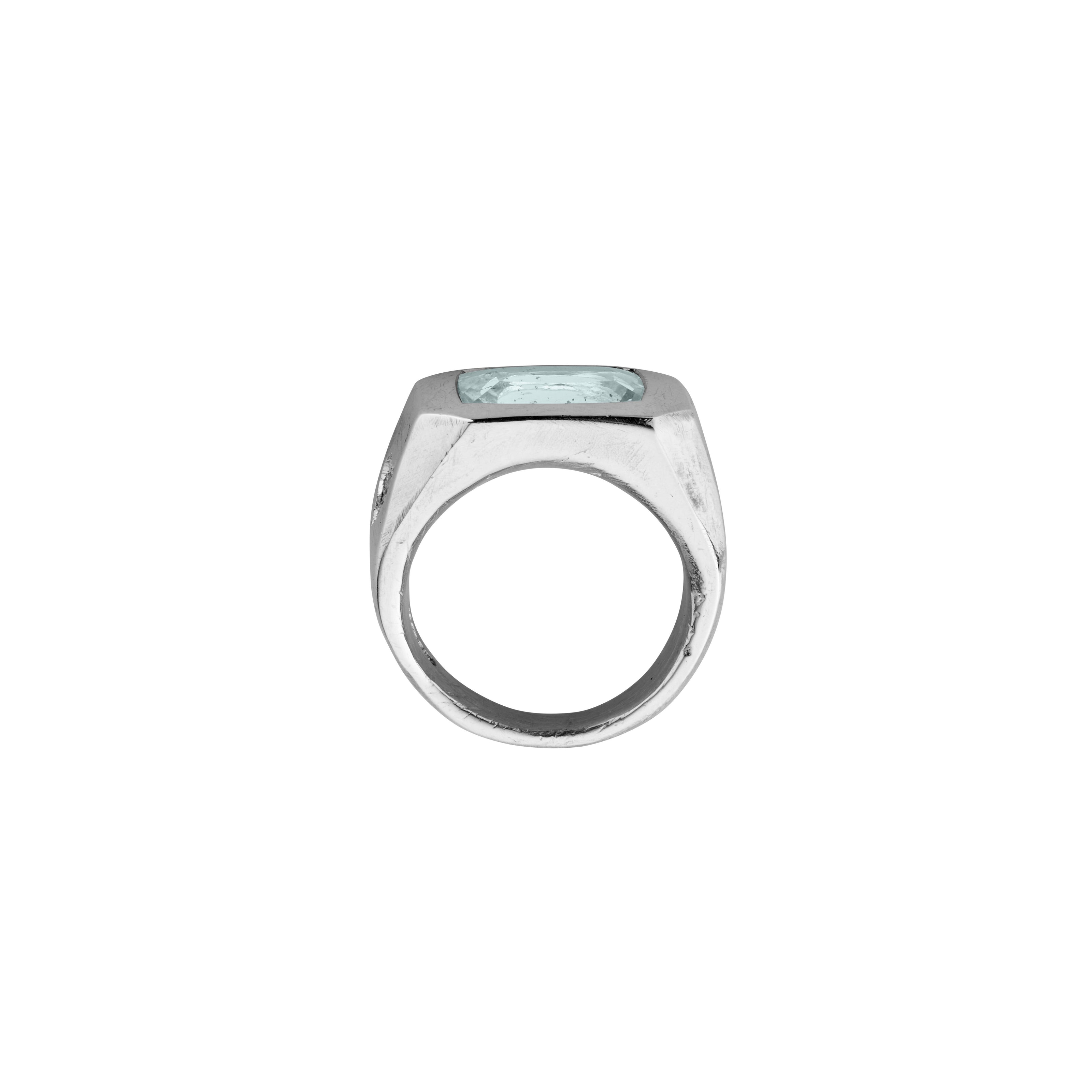 MARIETTA Silver Aquamarine Ring