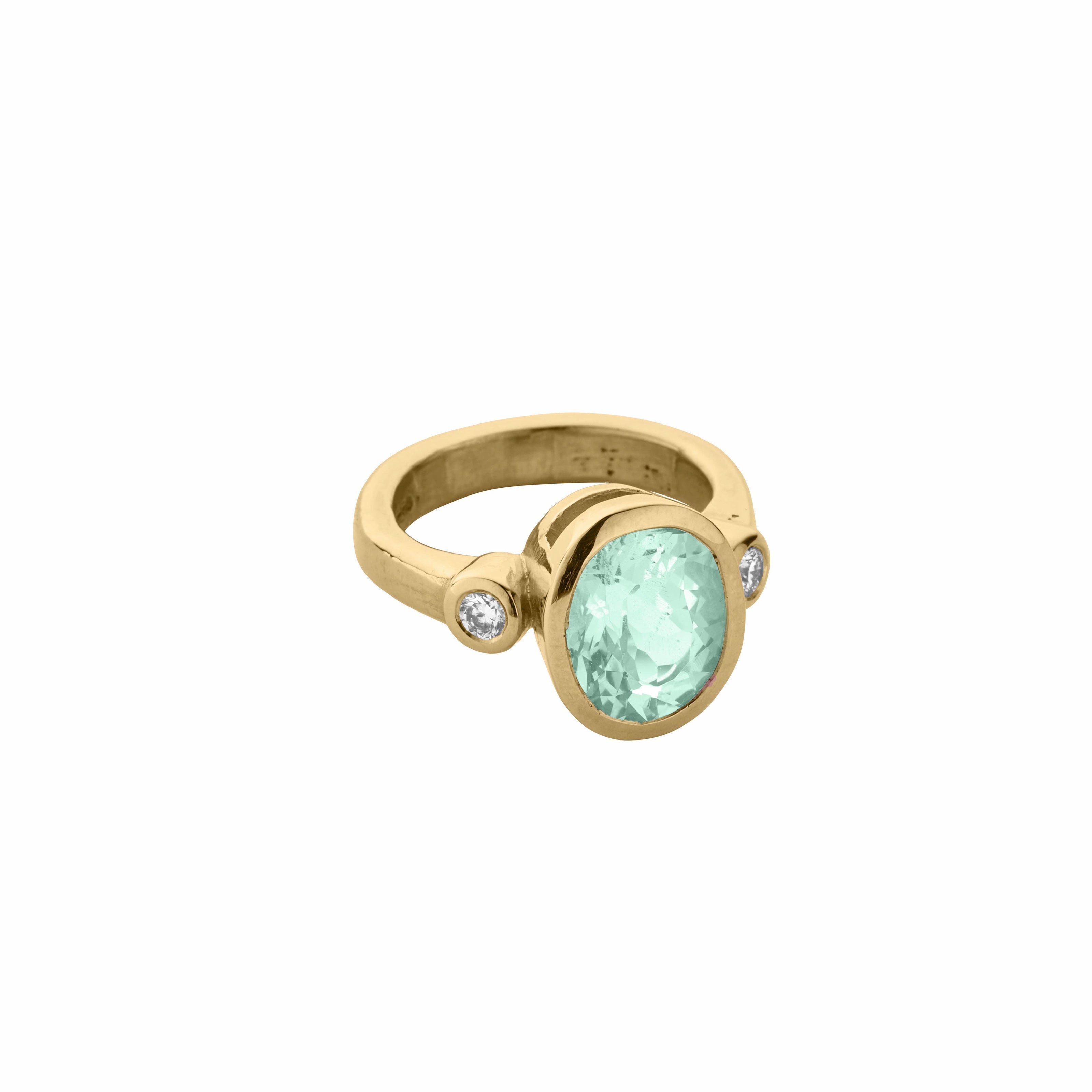 MARILLA Gold Zimbaqua Aquamarine & Diamond Ring