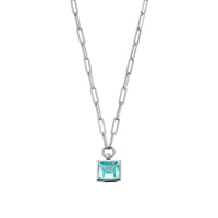 MARIS Silver Blue Topaz Trace Chain Necklace