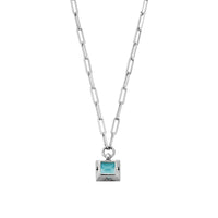 MARIS Silver Blue Topaz Trace Chain Necklace