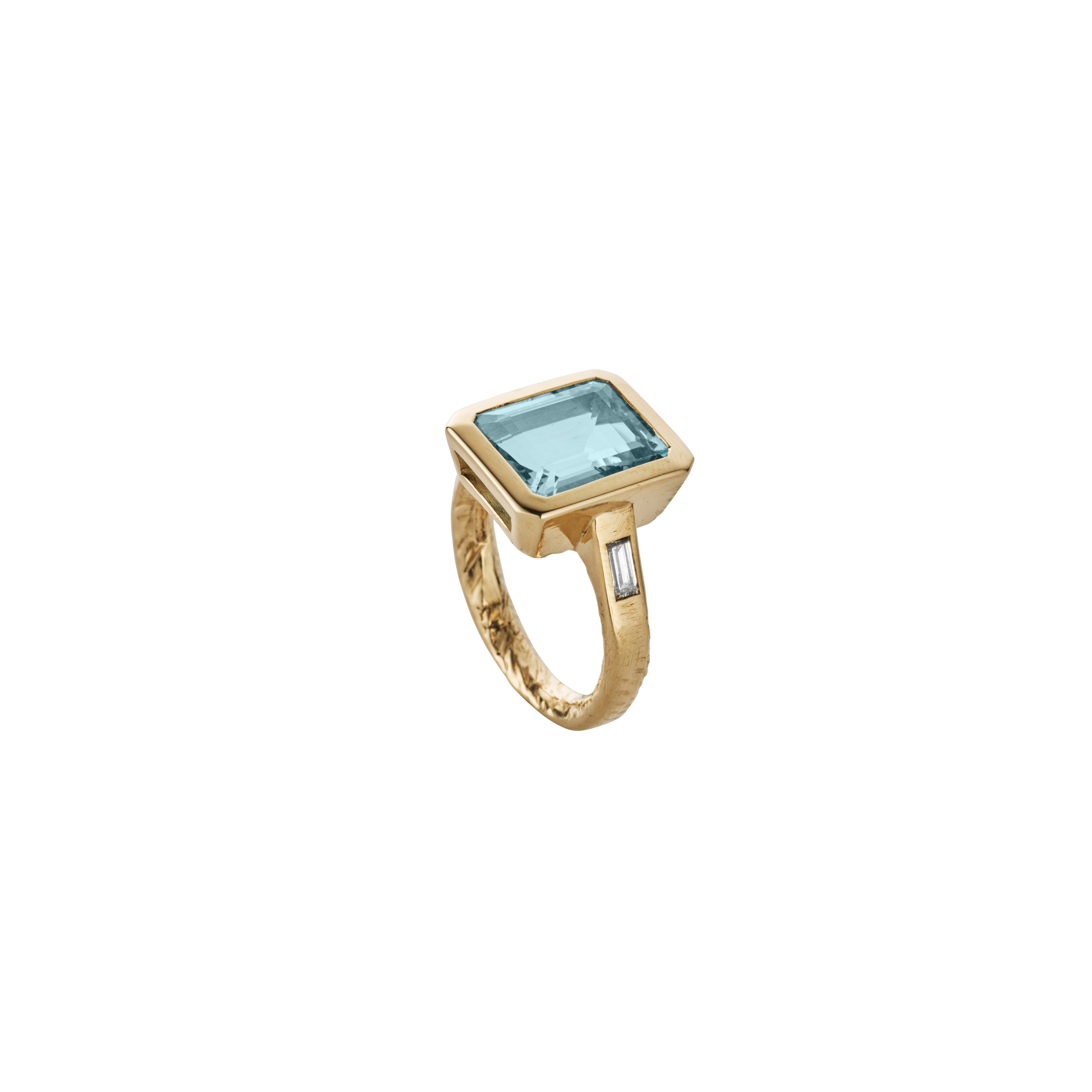 MARISTELA Gold Aquamarine & Diamond Ring