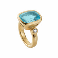 MARITA Gold Blue Topaz & Diamond Ring