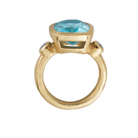 MARITA Gold Blue Topaz & Diamond Ring