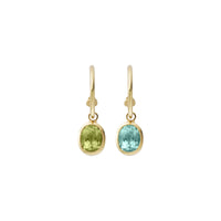 MARVINA Gold Zimbaqua Beryl & Aquamarine Hoop Earrings