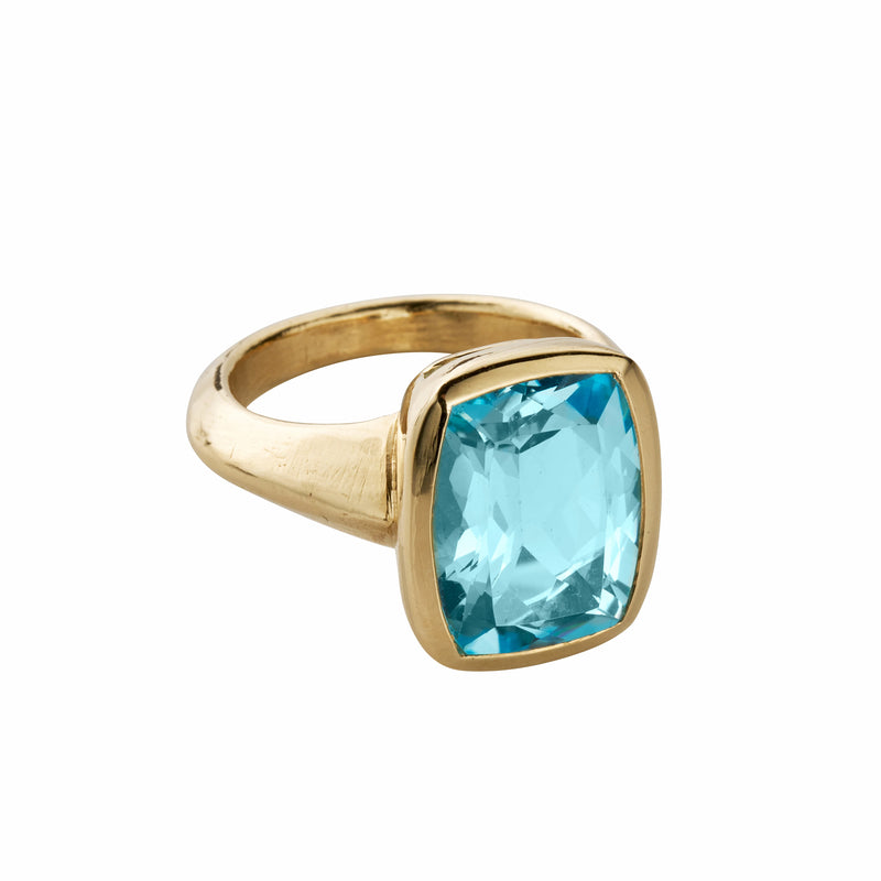 MAVI Gold Blue Topaz Ring