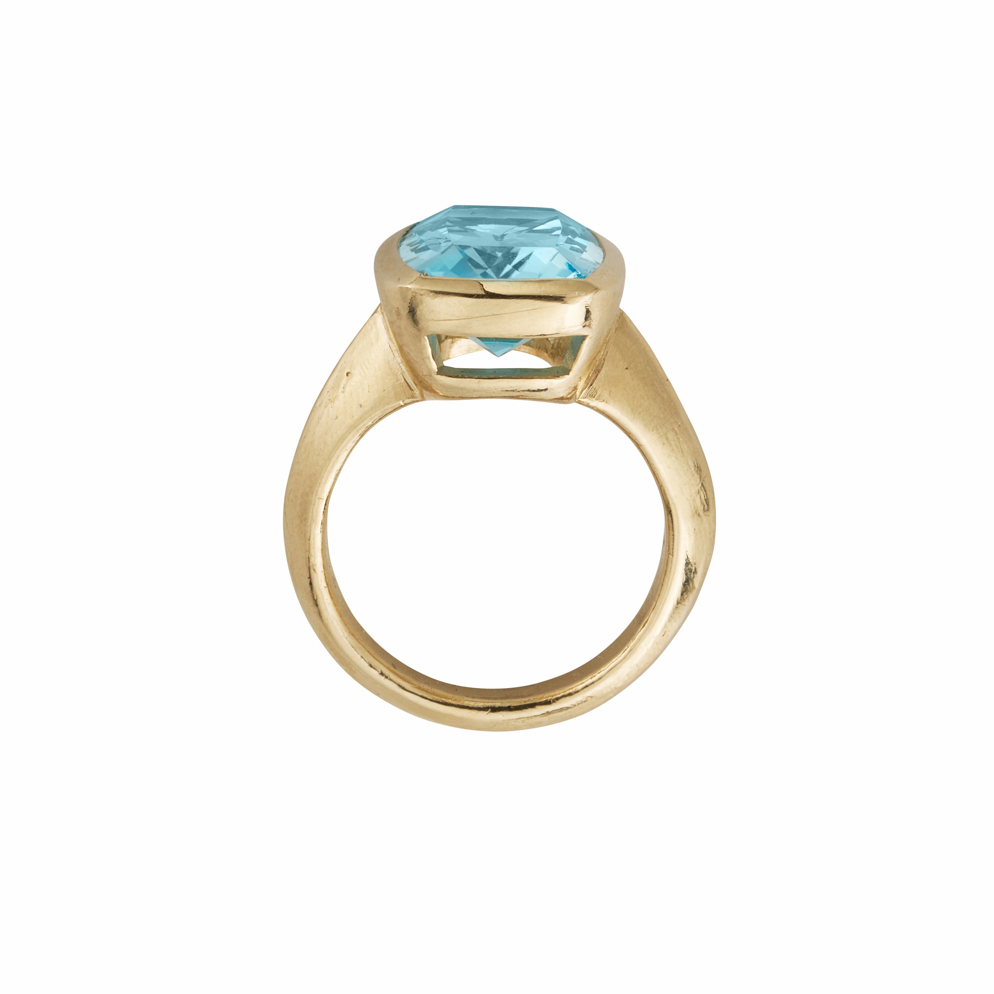 MAVI Gold Blue Topaz Ring