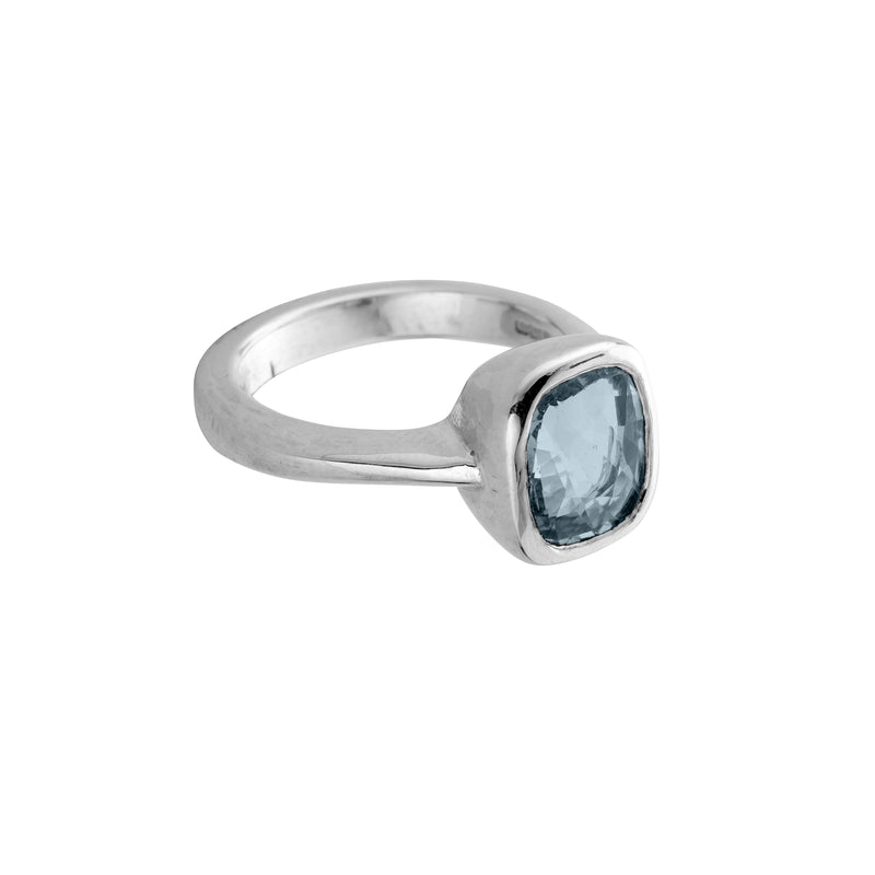 MAZU Silver Blue Sapphire Ring
