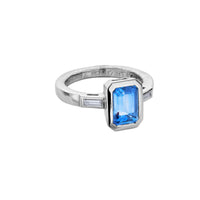 MEERA White Gold Blue Sapphire & Diamond Ring