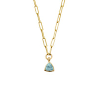 MEHULA Gold Zimbaqua Aquamarine Trace Chain Necklace