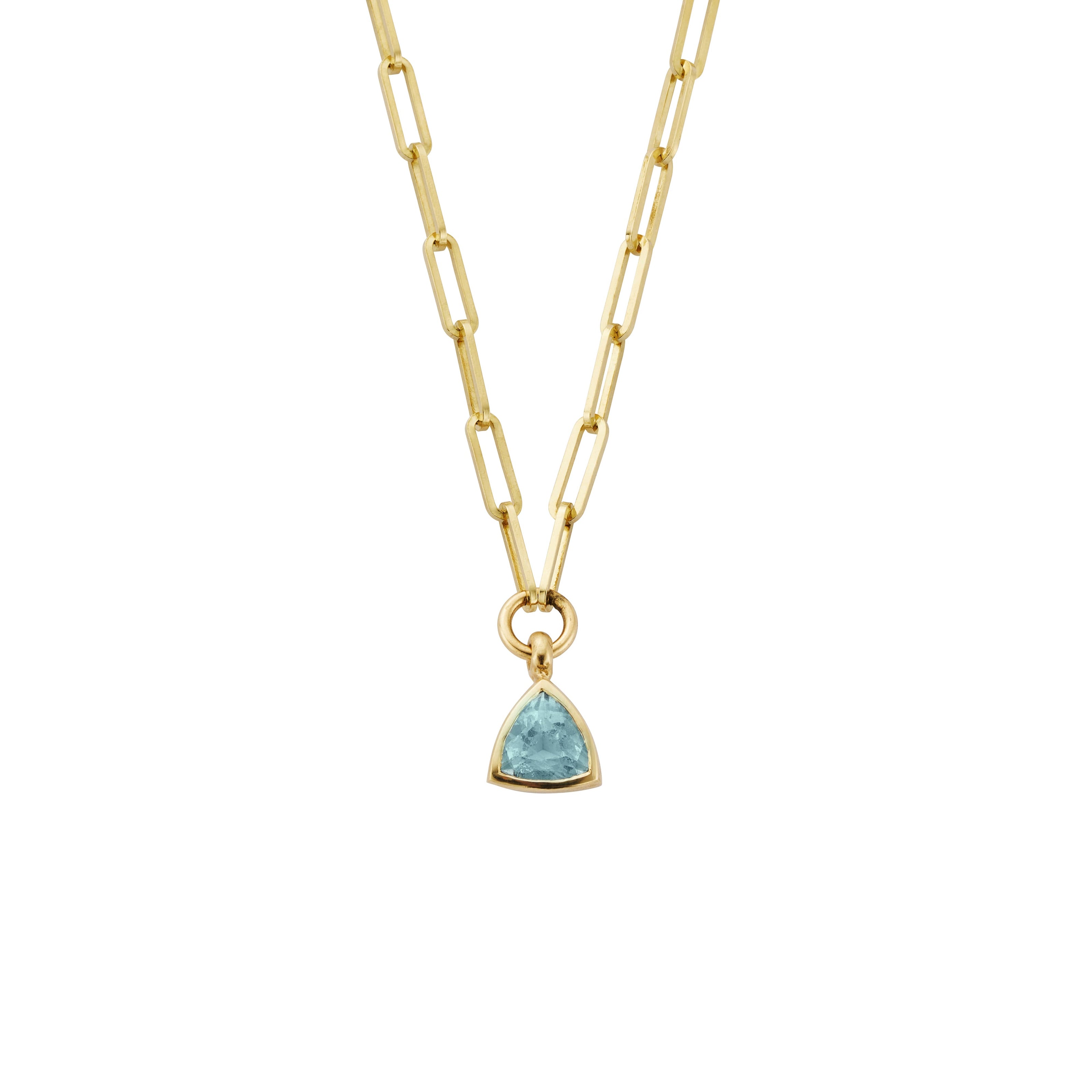 MEHULA Gold Zimbaqua Aquamarine Trace Chain Necklace