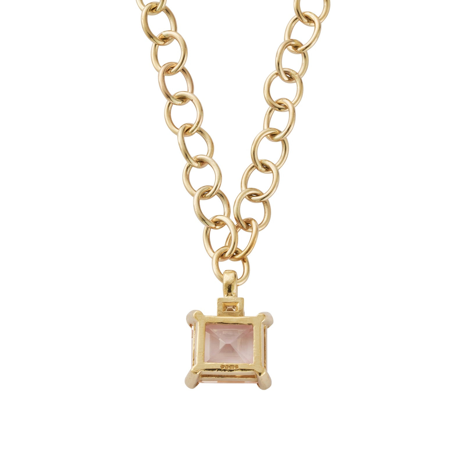 MILENA Gold Morganite & Diamond Pendant Necklace