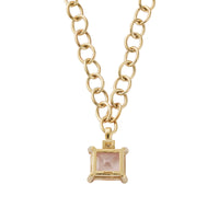 MILENA Gold Morganite & Diamond Pendant Necklace