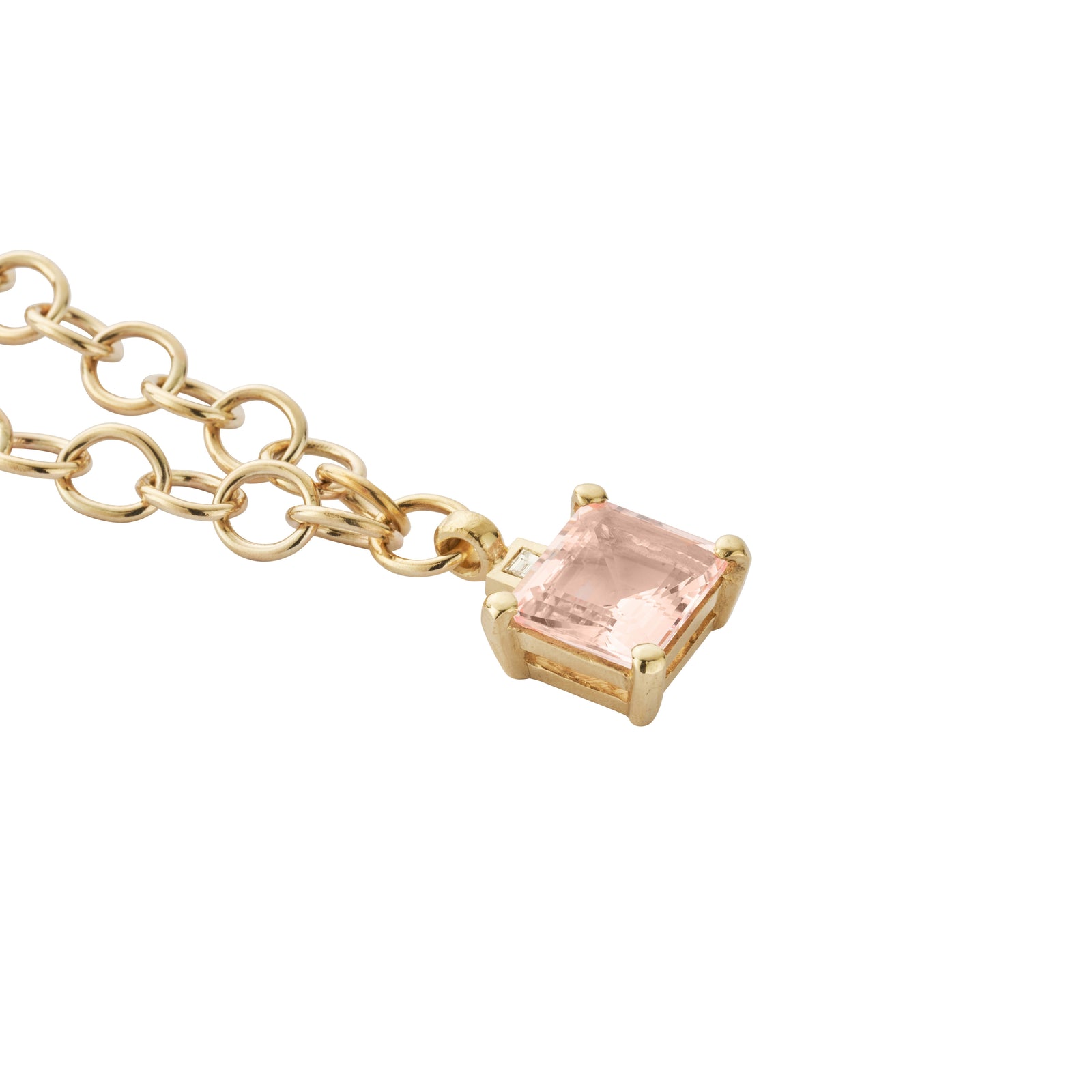 MILENA Gold Morganite & Diamond Pendant Necklace