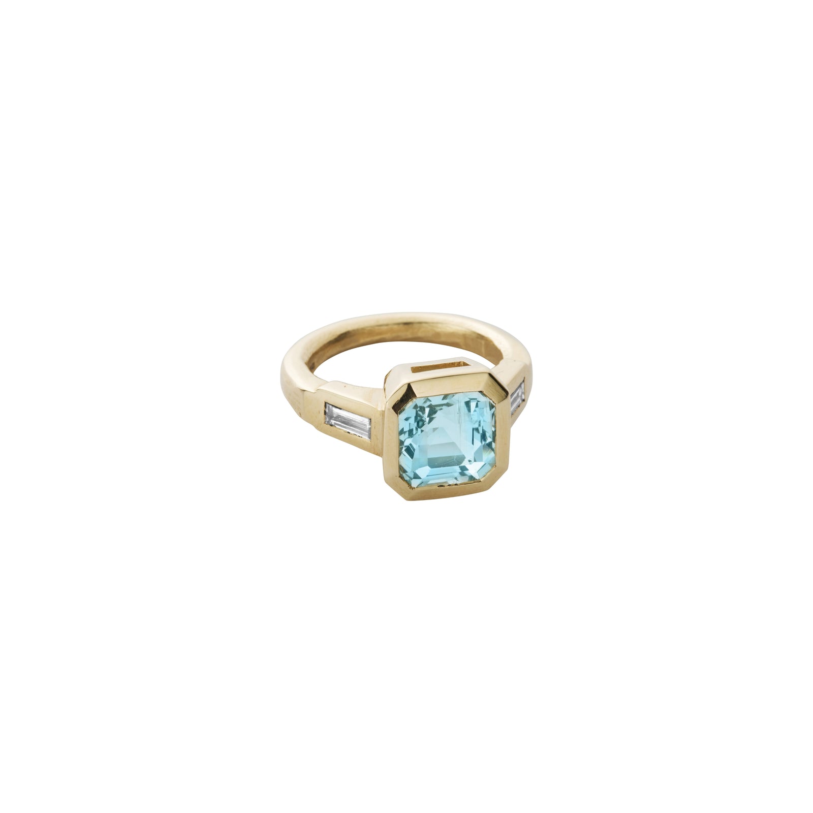 MINA Gold Zimbaqua Aquamarine & Diamond Ring
