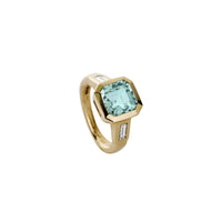 MINA Gold Zimbaqua Aquamarine & Diamond Ring