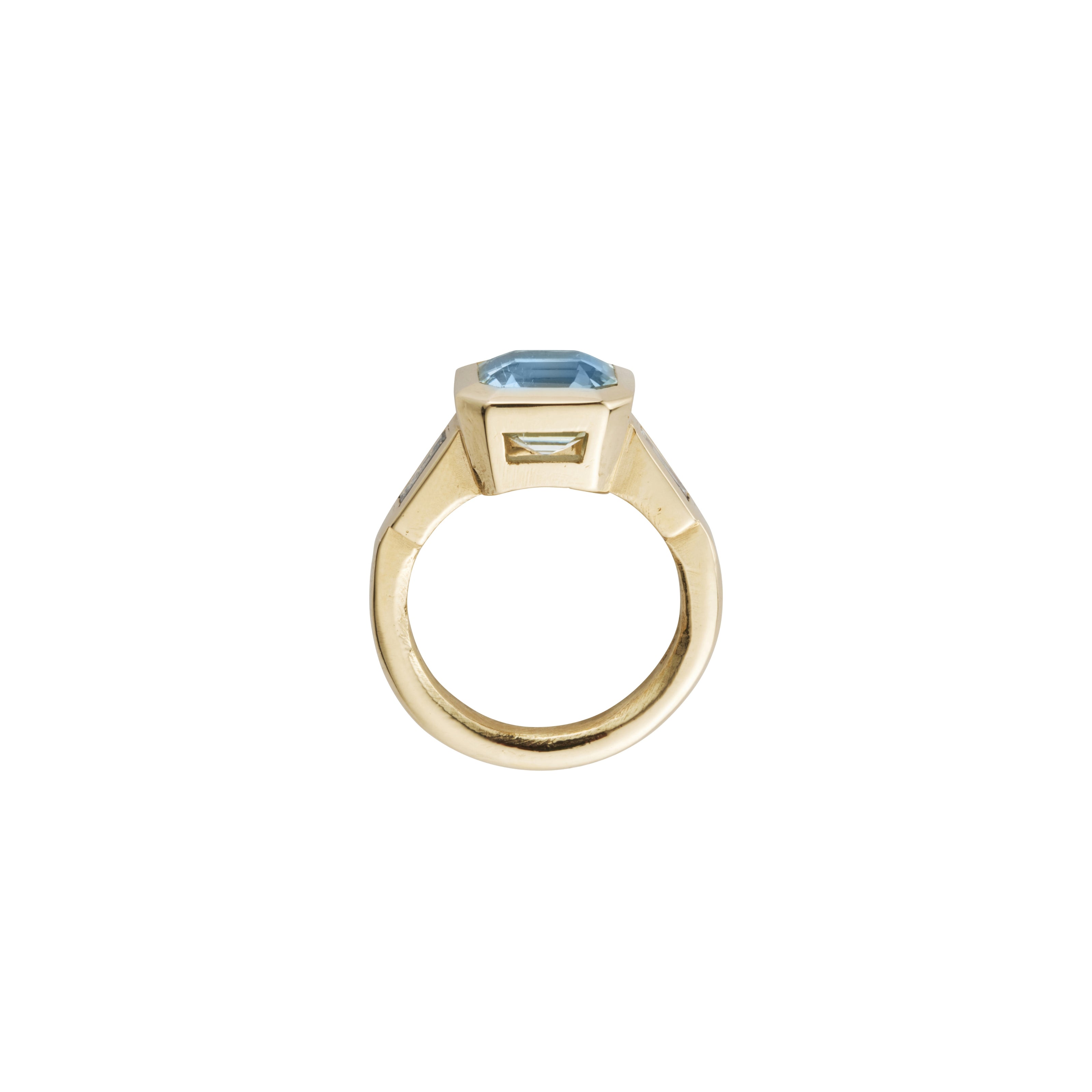MINA Gold Zimbaqua Aquamarine & Diamond Ring