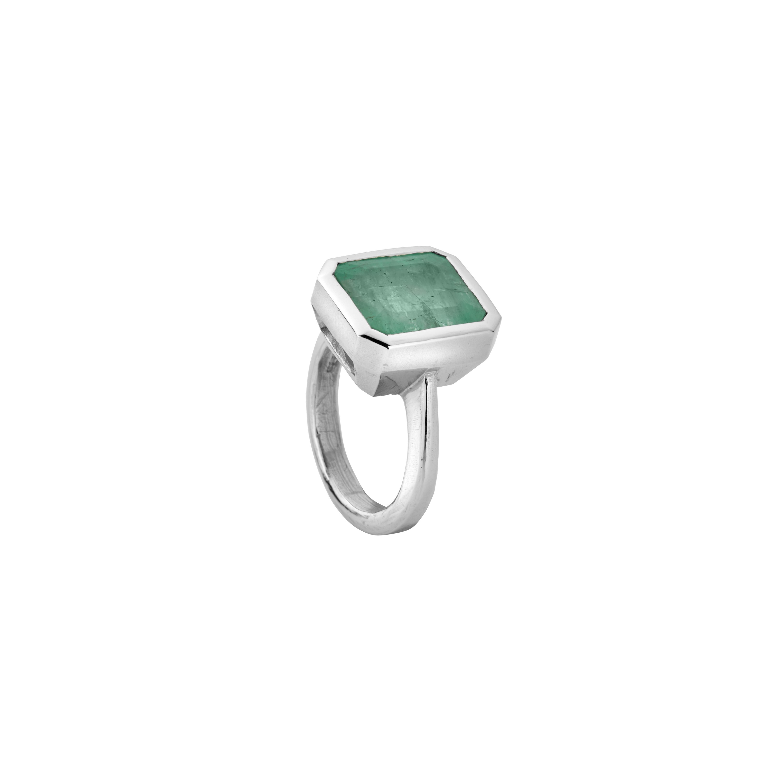 MIRABEL Silver Emerald Ring