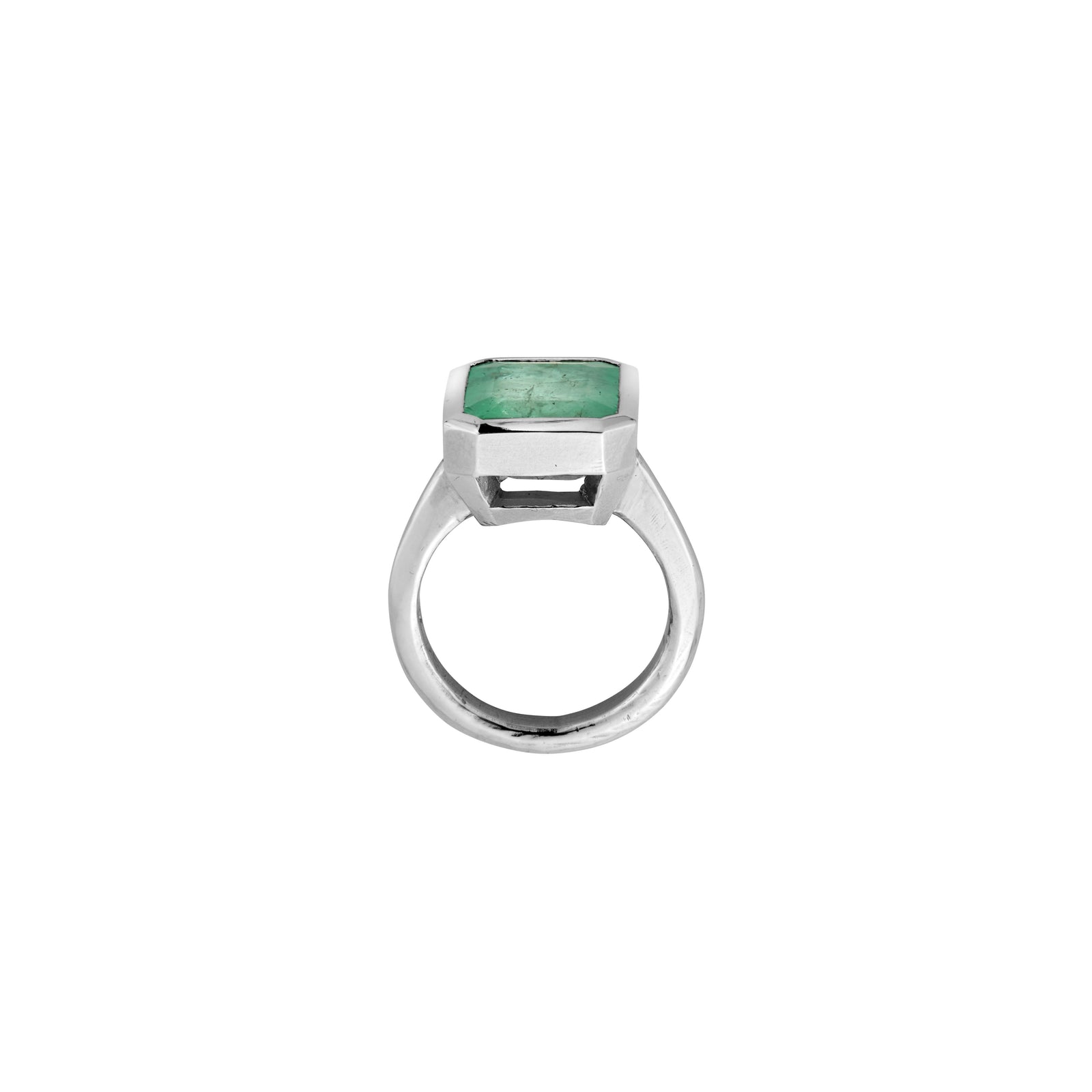 MIRABEL Silver Emerald Ring