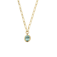 MORGANA Gold Zimbaqua Aquamarine Tiny Trace Chain Necklace