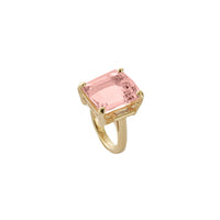 MYLEENA Gold Pink Morganite & Diamond Claw Ring