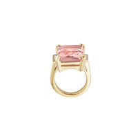 MYLEENA Gold Pink Morganite & Diamond Claw Ring