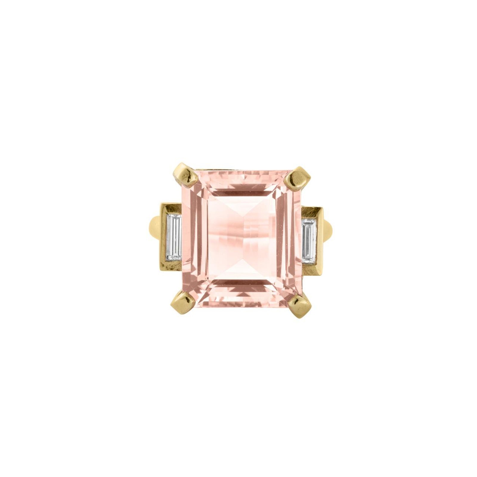 MYLEENA Gold Pink Morganite & Diamond Claw Ring