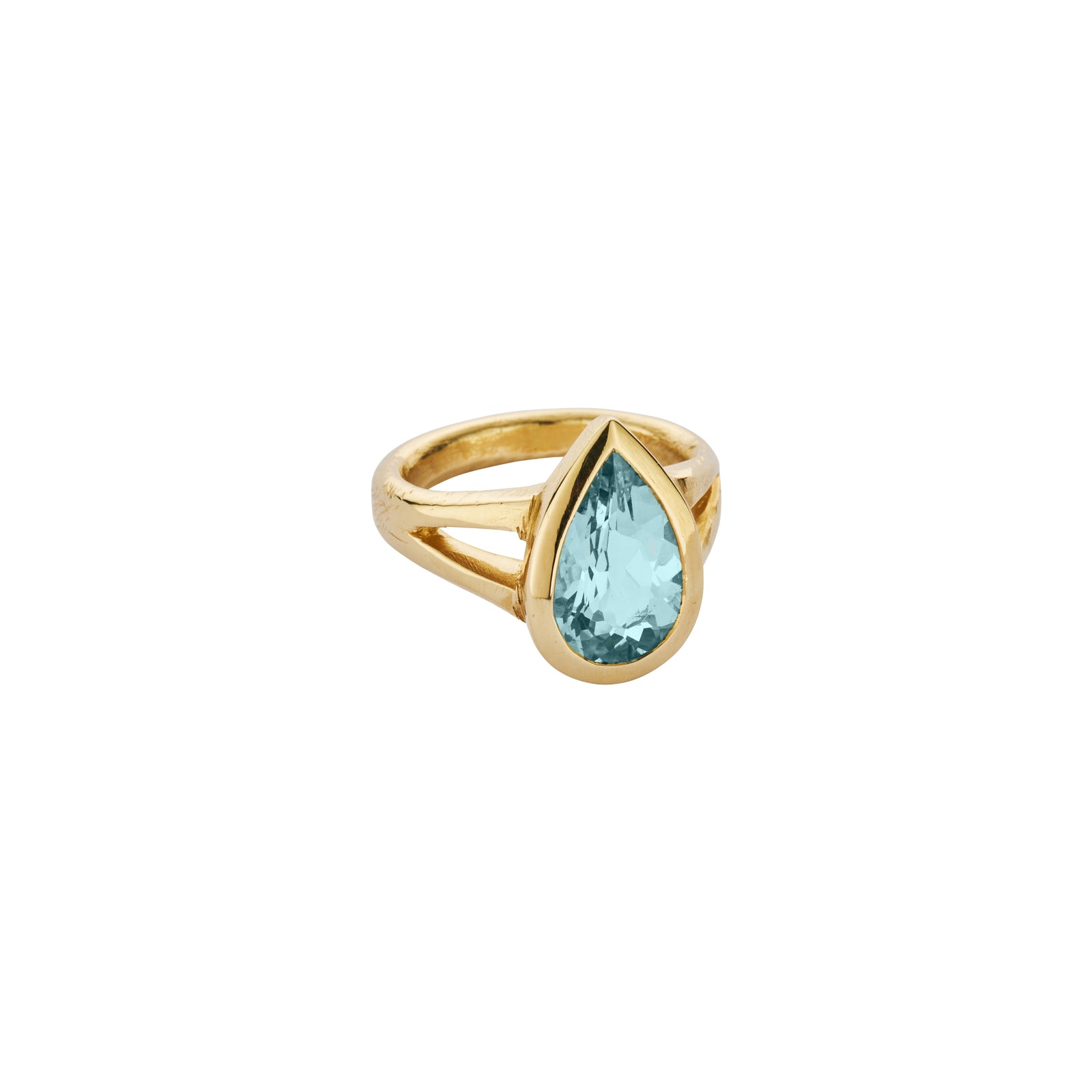 MARILEE Gold Pear Aquamarine Ring