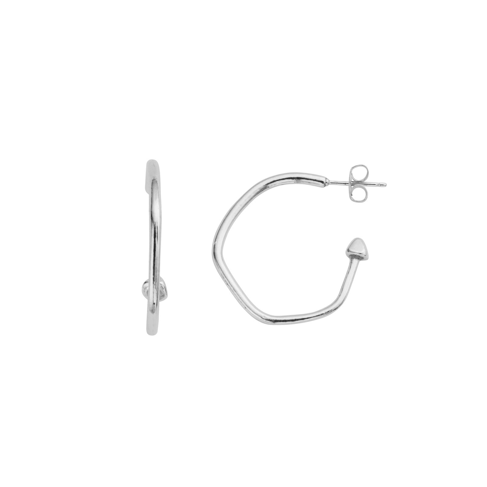 Silver Maxi Cupid Hoop Earrings