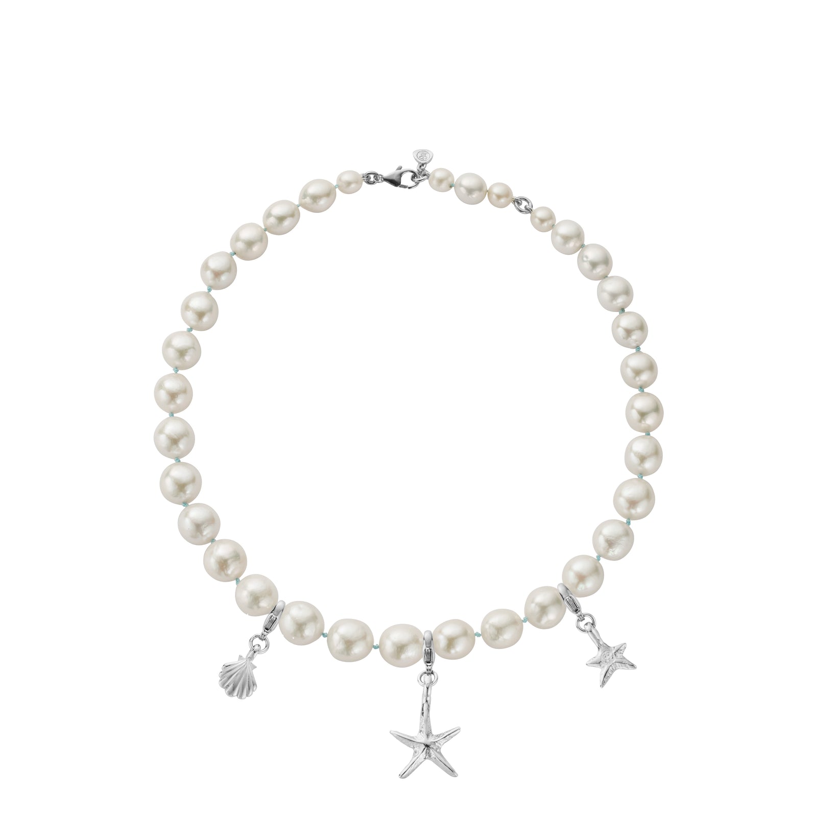 Silver Maxi White Holiday Pearl Necklace