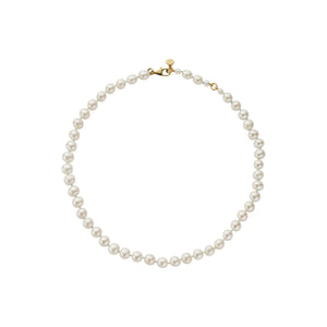 Gold Midi White Holiday Pearl Necklace