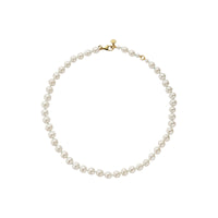 Gold Midi White Holiday Pearl Necklace