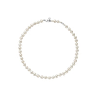 Silver Midi White Holiday Pearl Necklace