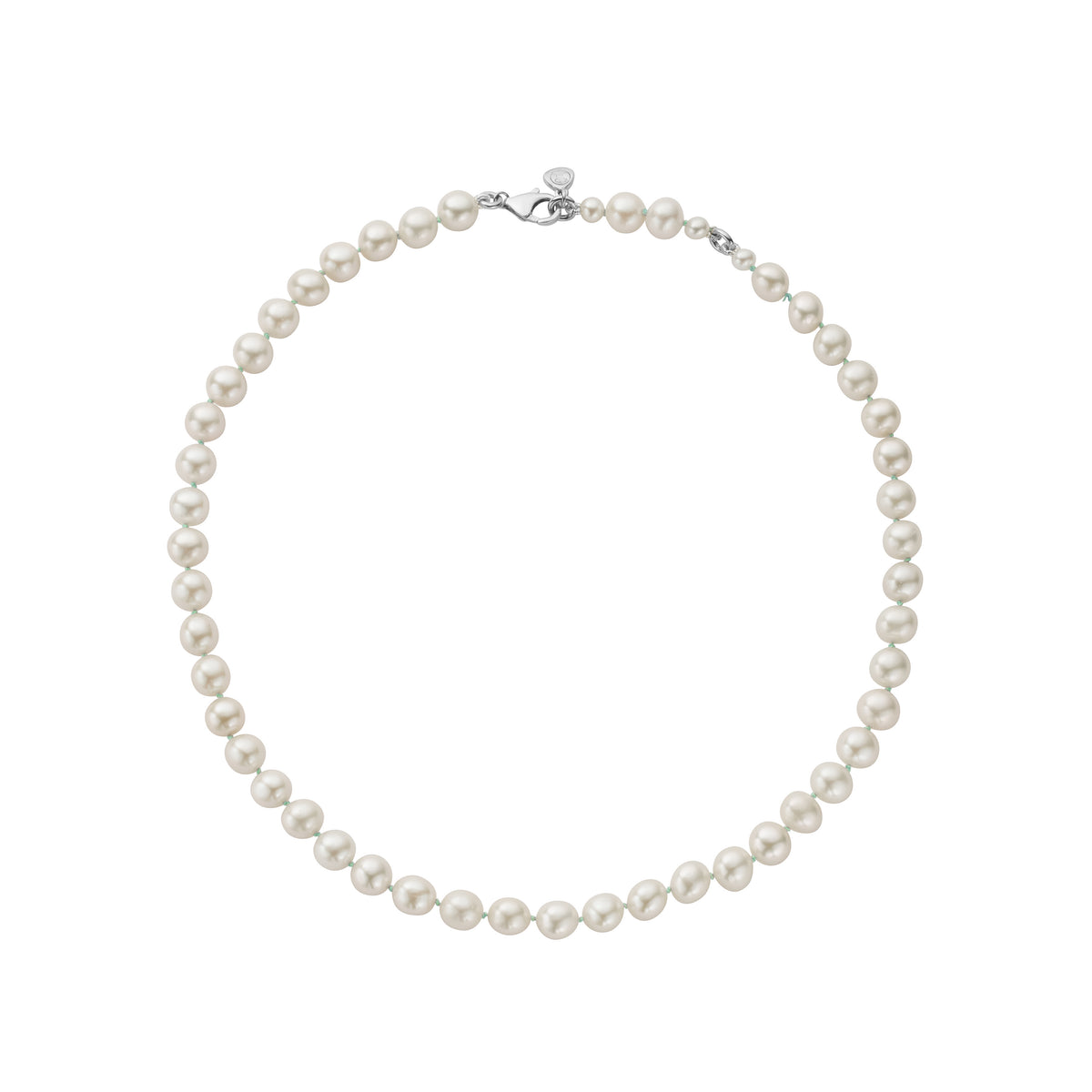 Silver Midi White Holiday Pearl Necklace
