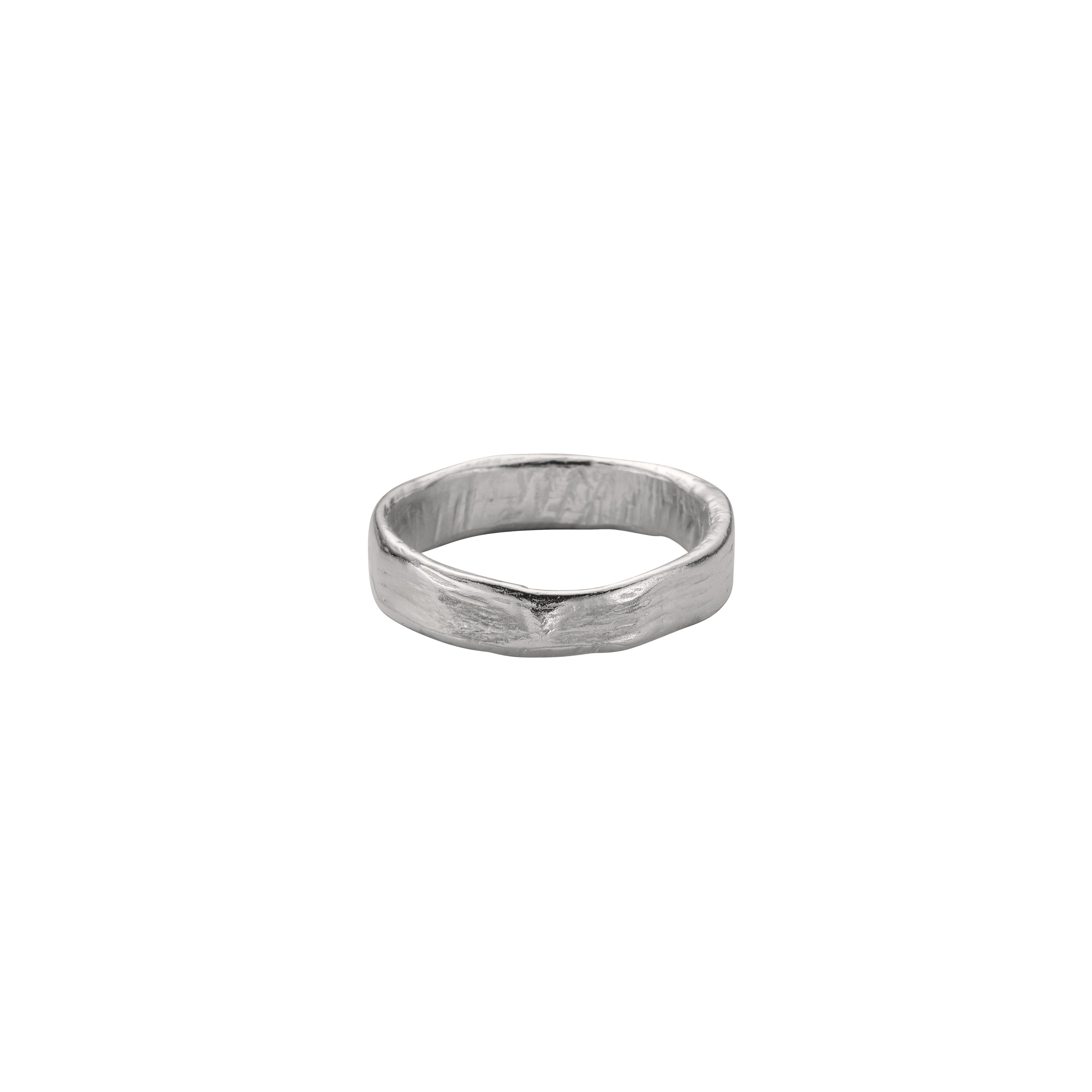 Men's 9ct White Gold Midi Posey Ring
