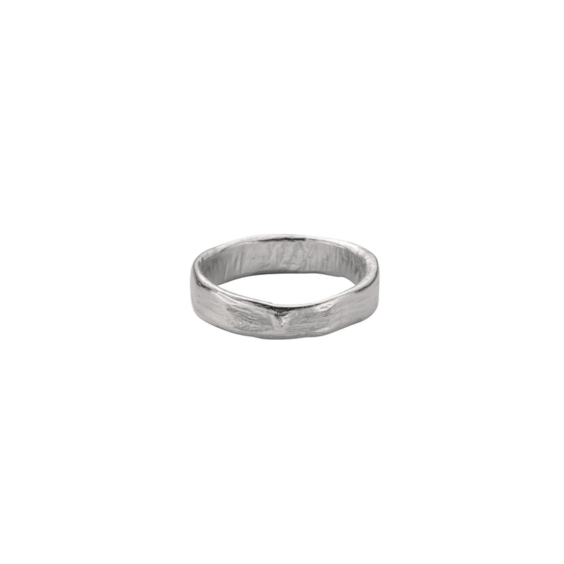 Men's 9ct White Gold Midi Posey Ring