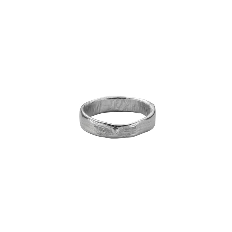 Men's Platinum Midi Posey Ring